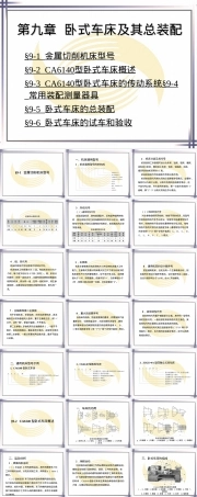 第九章卧式车床及其总装配,卧式车床结构与总装配教学PPT课件.ppt