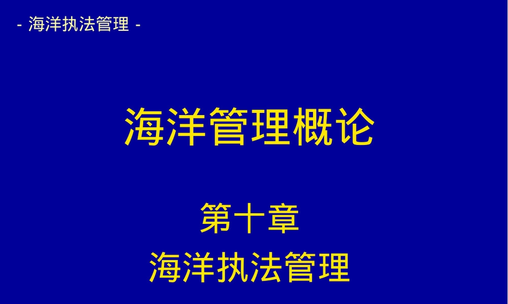 第十章海洋执法管理PPT课件.ppt