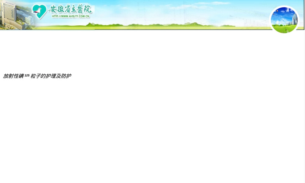 碘125粒子防护PPT课件.ppt