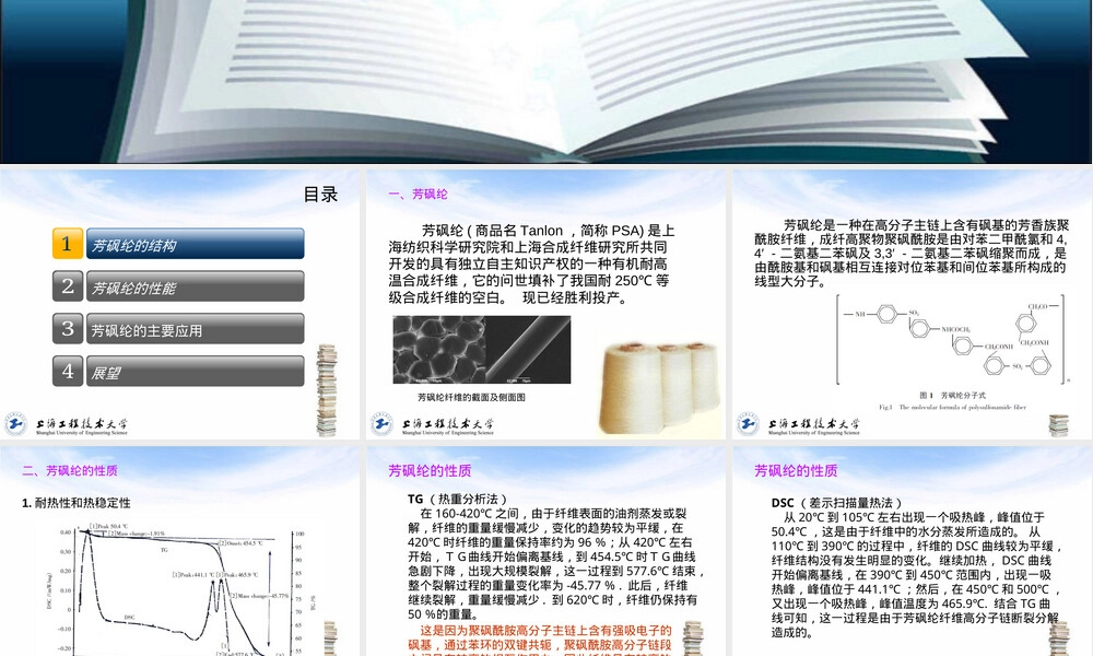 芳砜纶性能及其应用PPT课件.ppt