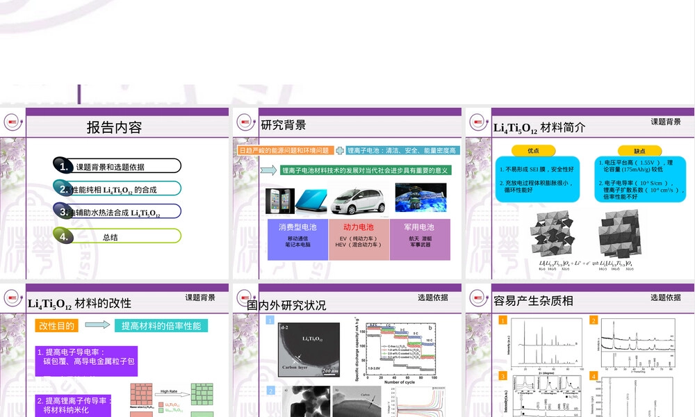 高性能锂离子负极材料钛酸锂制备与电化学性能PPT课件.ppt