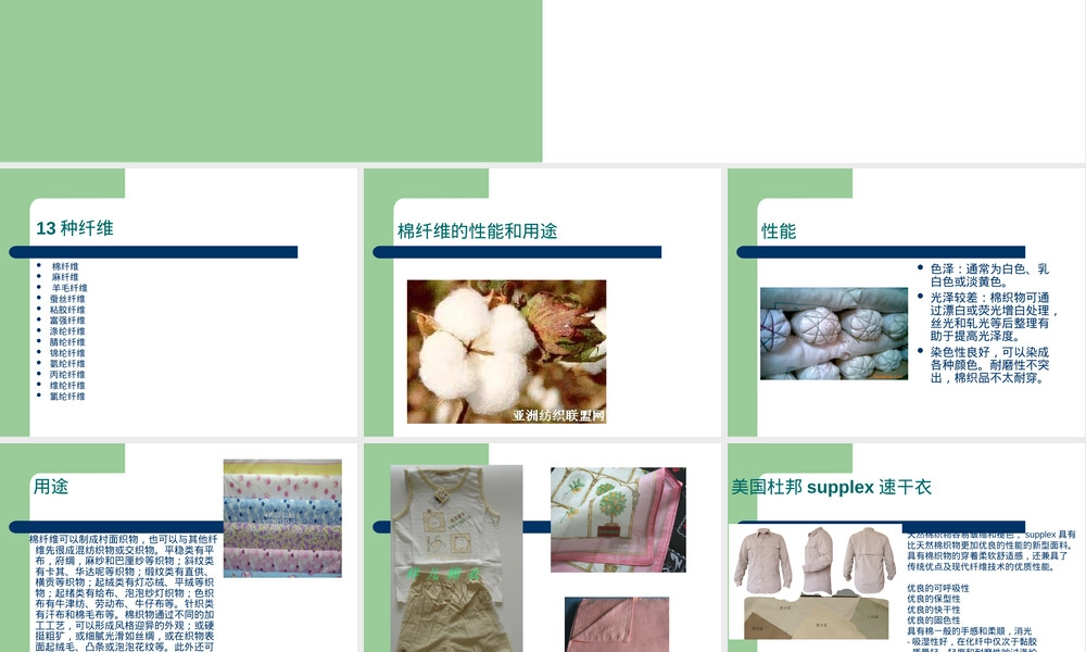 13种纤维的用途,13种常见纤维材料用途详解PPT课件.ppt