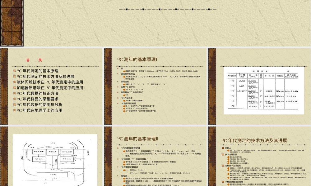 14C年代测定技术及其进展,14C年代测定技术PPT课件.ppt