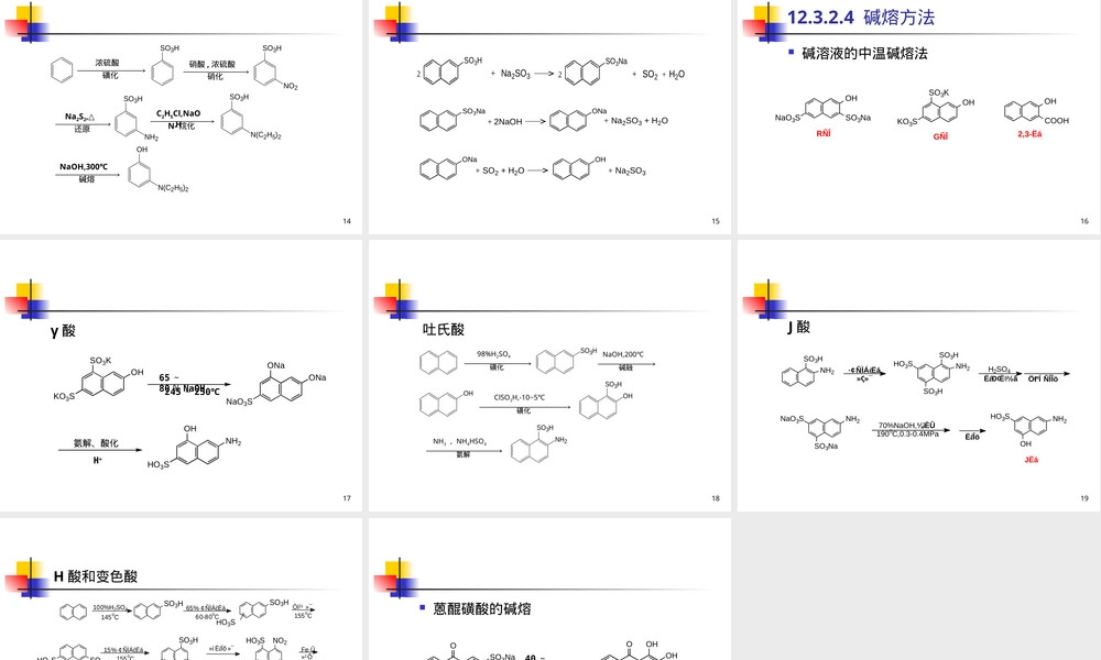 12.3-芳磺酸及其盐类的水解,芳磺酸水解反应教学PPT课件.ppt