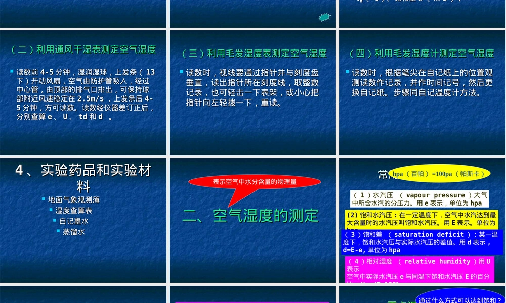 空气湿度测定实验教学PPT课件.ppt