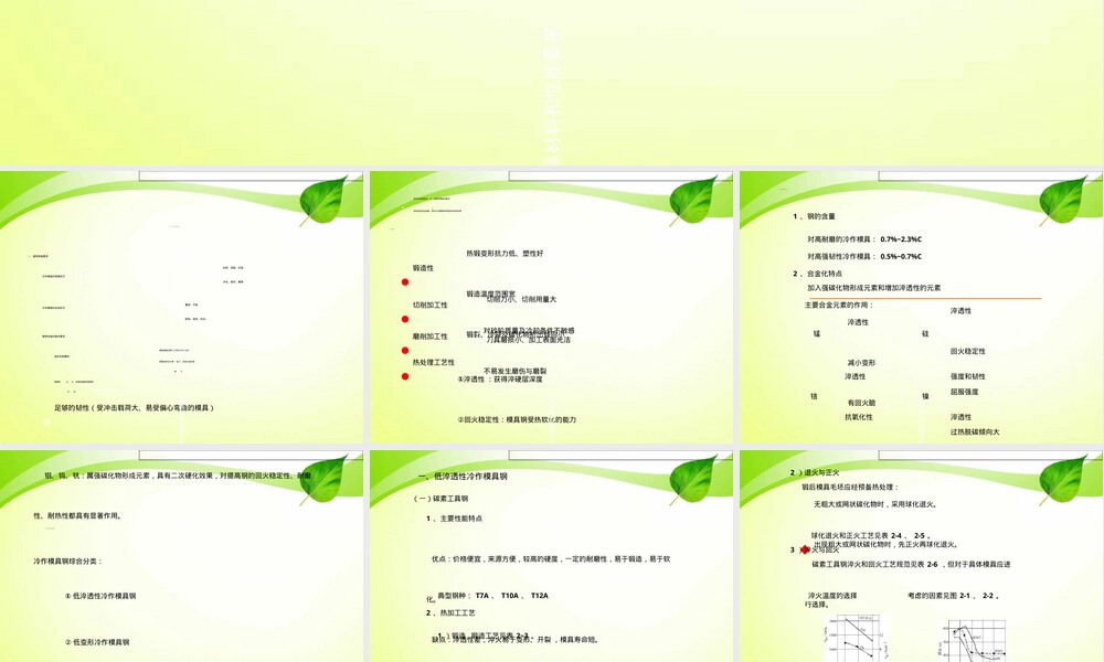冷作模具材料与性能要求教学PPT课件.ppt