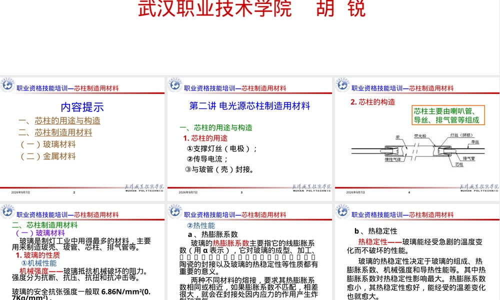 电光源芯柱制造材料教学PPT课件.ppt
