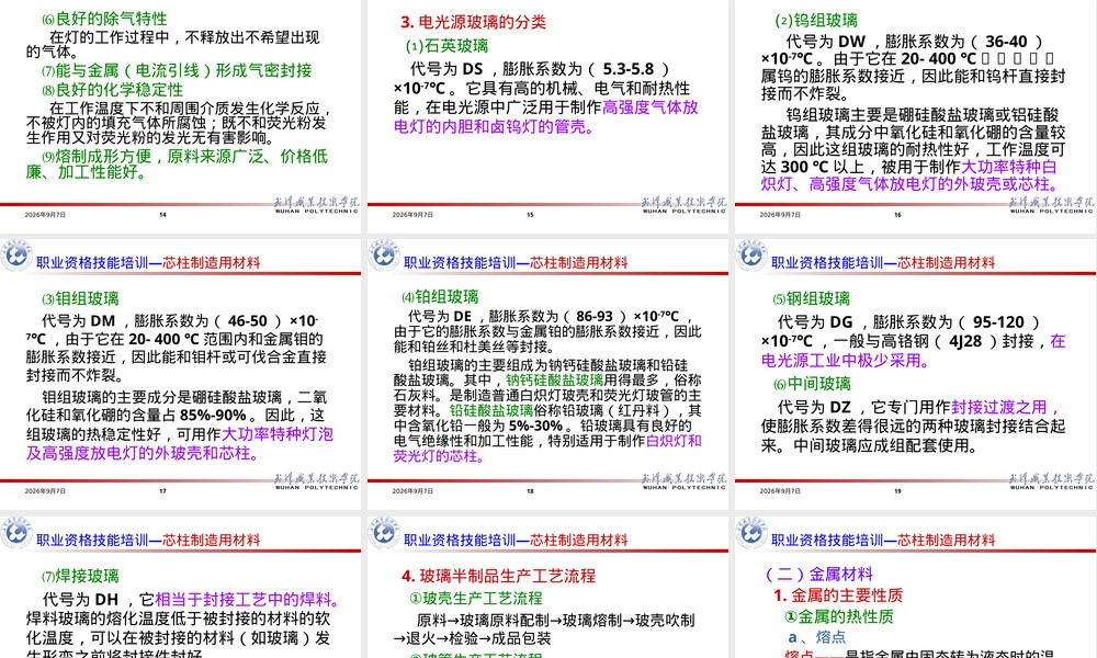 电光源芯柱制造材料教学PPT课件.ppt