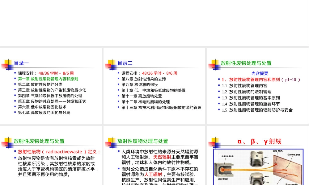 第一章放射性废物管理内容与原则教学PPT课件.ppt