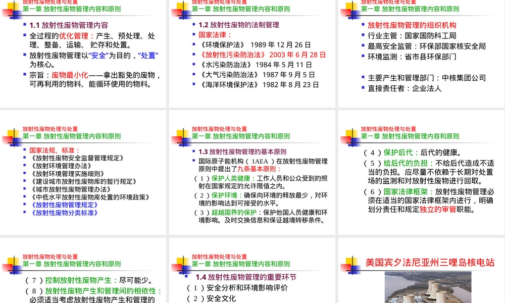 第一章放射性废物管理内容与原则教学PPT课件.ppt