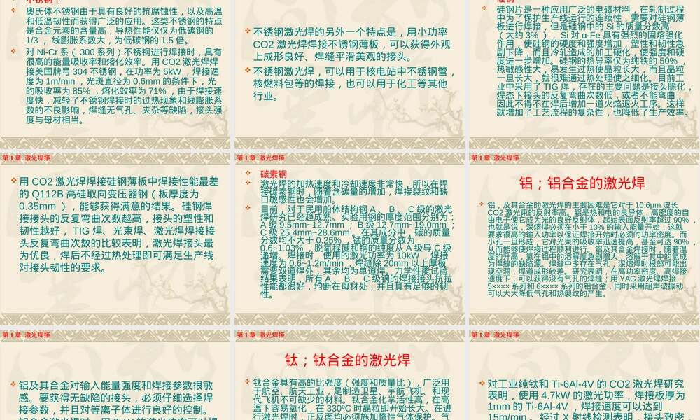 高能焊教案激光焊常用材料教学PPT课件.ppt