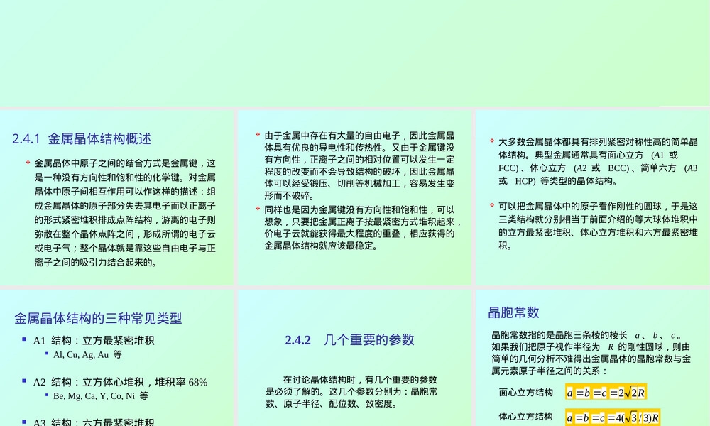 材料化学金属晶体PPT课件.ppt