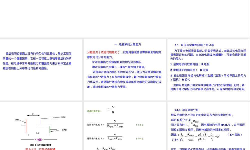 第八电镀液分散能力与覆盖能力PPT课件.ppt