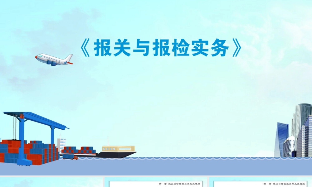 第十章报关单及其填报教学PPT课件.pptx