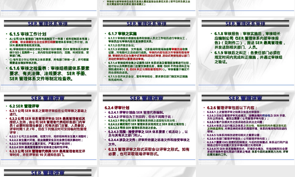 SER管理体系审核与管理评审PPT课件.ppt
