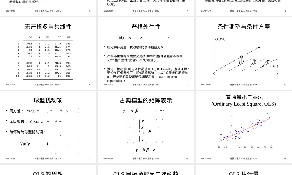 第一讲OLS估计量及其标准误高级计量经济学Stata教学PPT课件.pptx