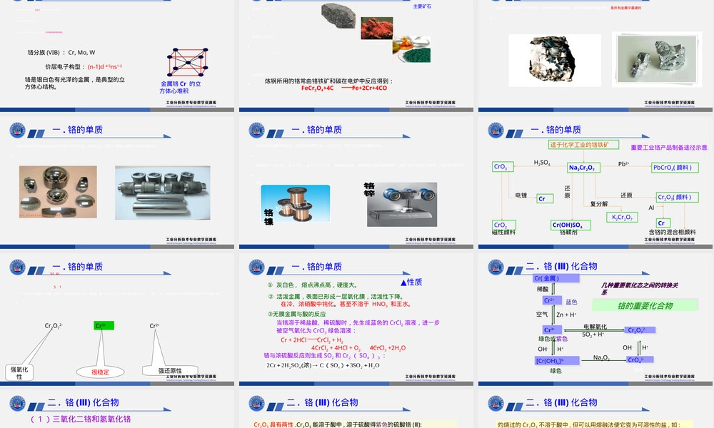 铬及其化合物性质与应用PPT课件.ppt