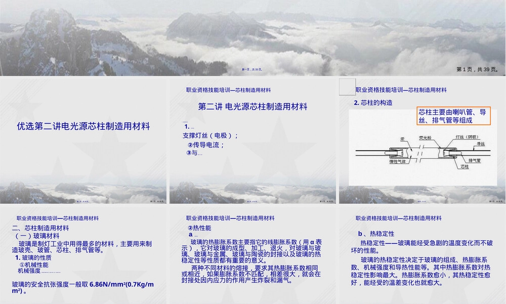 电光源芯柱制造材料教学PPT课件 副本1.ppt