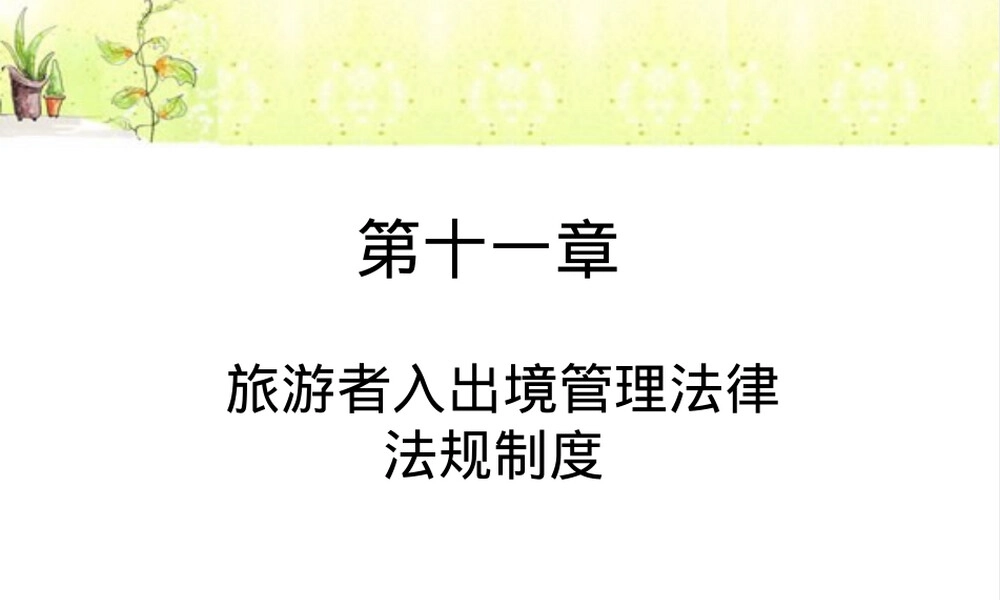 第十一章旅游者出入境管理法律法规PPT课件.ppt
