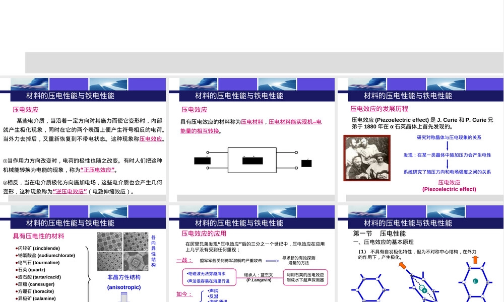 材料的压电性与铁电性能教学PPT课件.ppt