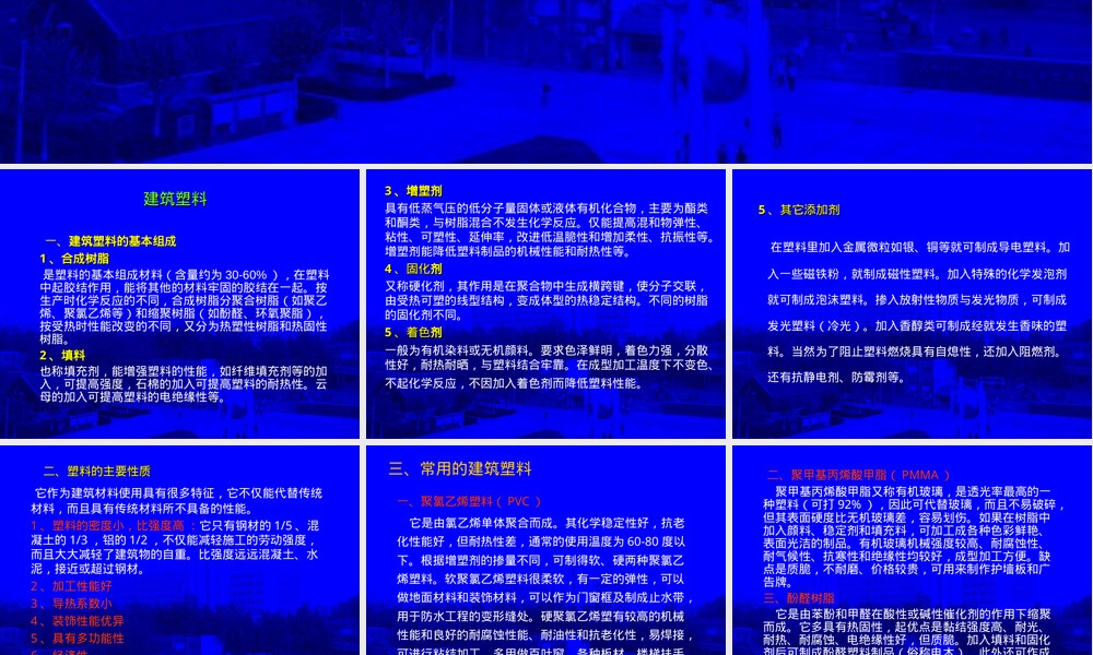 建筑塑料材料与应用教学PPT课件.ppt