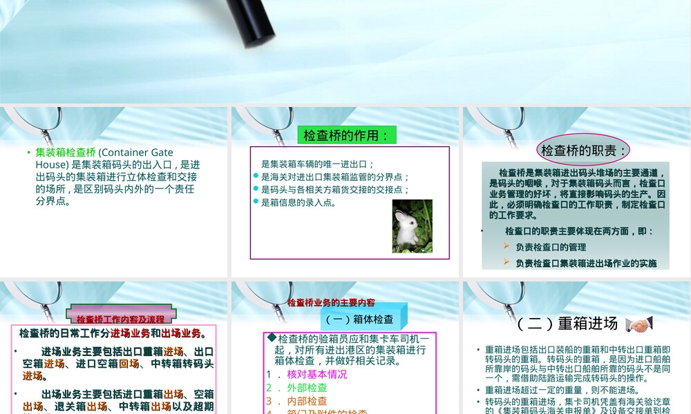 集装箱码头检查桥业务与箱务管理PPT课件.ppt