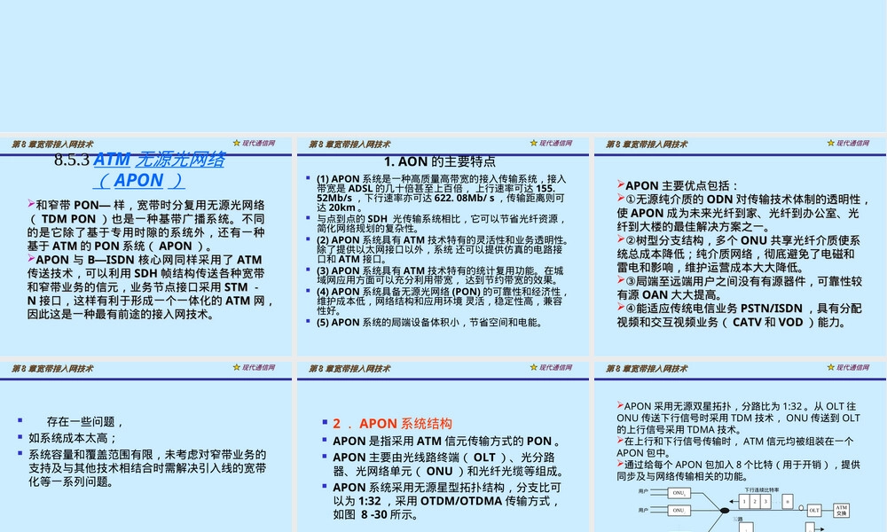 现代通信网及其关键技术APON教学PPT课件.ppt