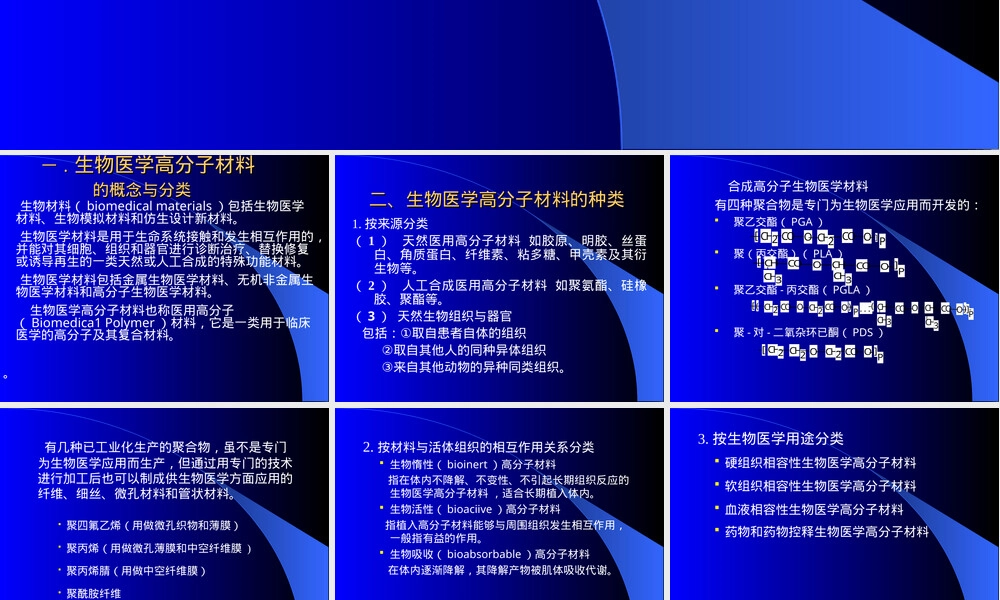 生物医学高分子材料教学PPT课件.ppt