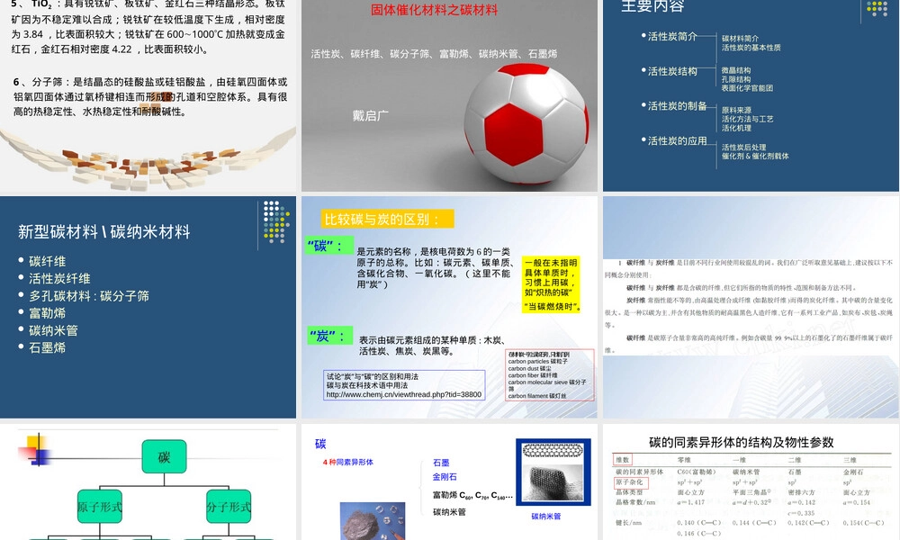 碳催化材料活性炭炭纤维石墨烯教学PPT课件.pptx