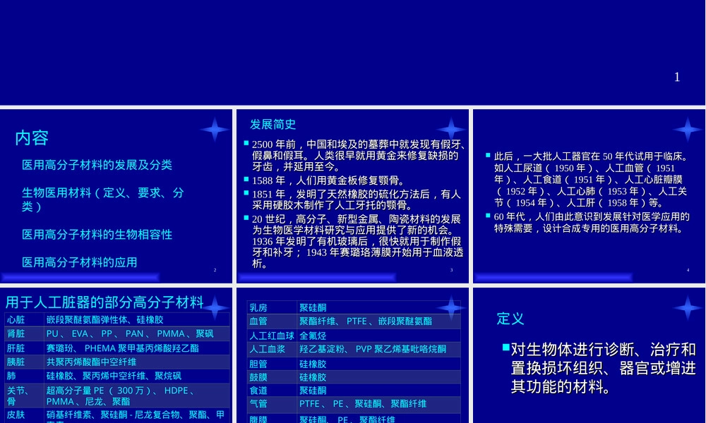生物医用高分子材料教学PPT课件.ppt