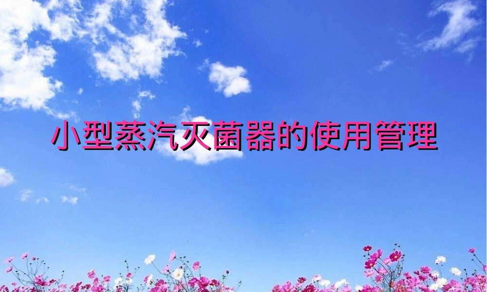 小型蒸汽灭菌器的使用管理概要.ppt