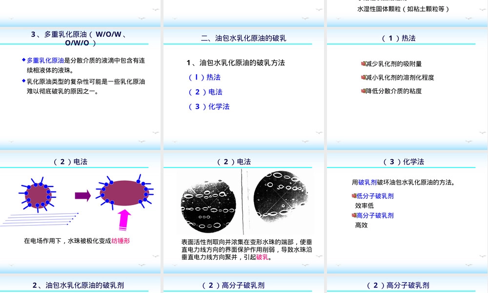 油田化学乳化原油破乳与起泡原油消泡PPT课件.ppt