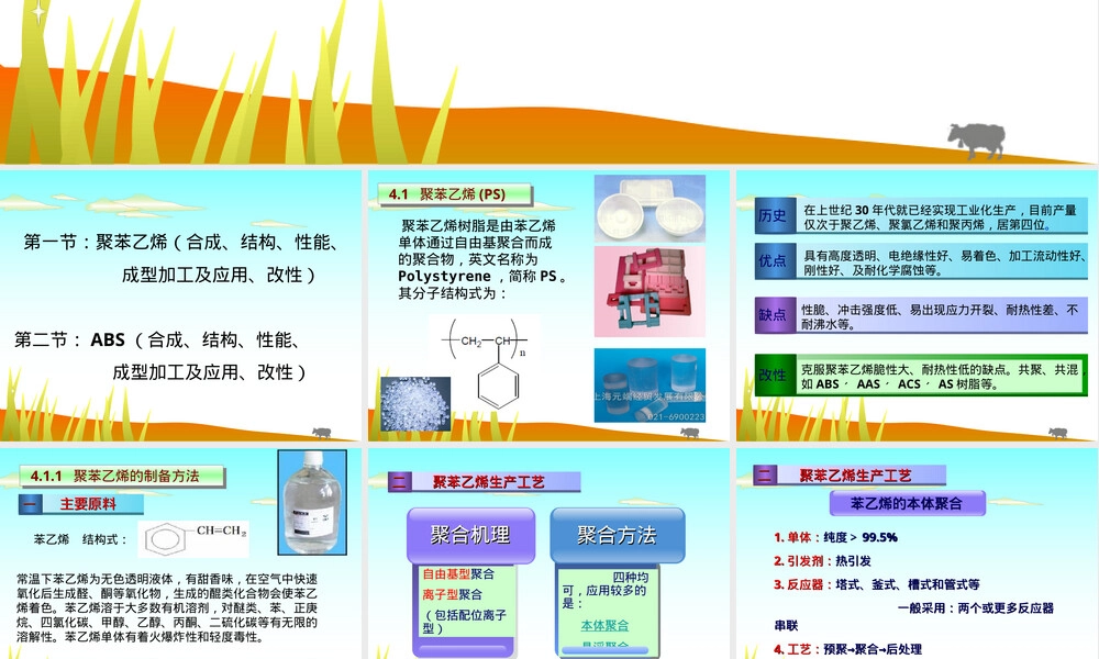 塑料材料第四章苯乙烯教学PPT课件.ppt