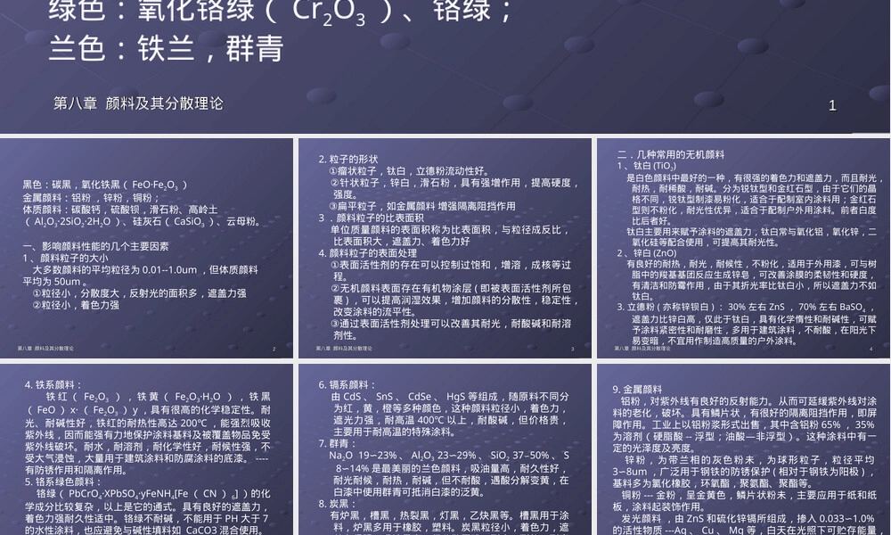 颜料及其分散理论教学PPT课件.ppt
