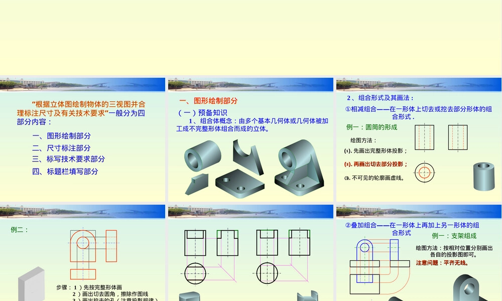 组合体投影与尺寸标注教学PPT课件.ppt