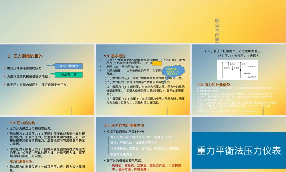 压力测量及其仪表教学PPT课件.ppt