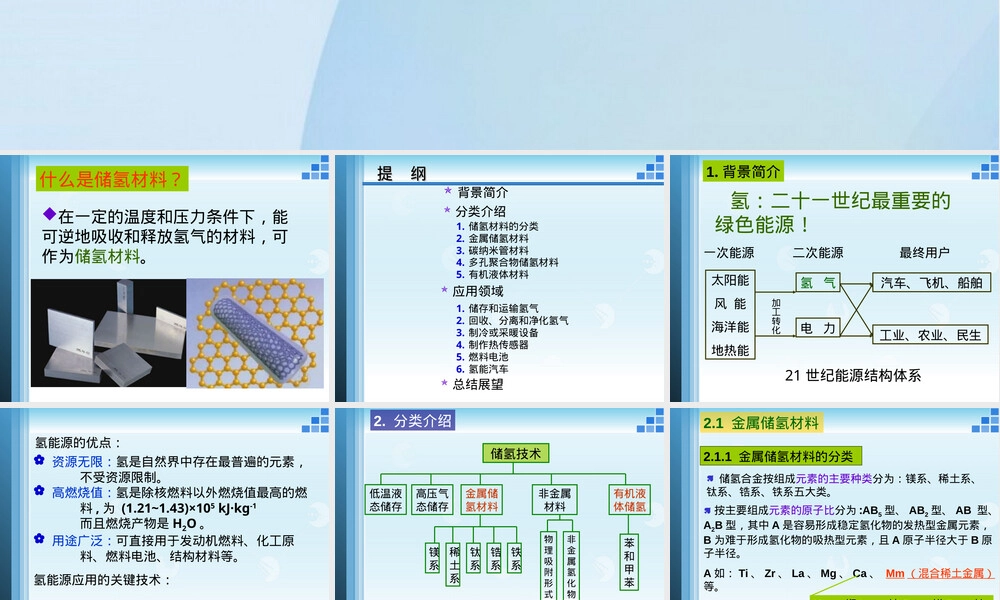 储氢材料PPT课件教学课件.ppt