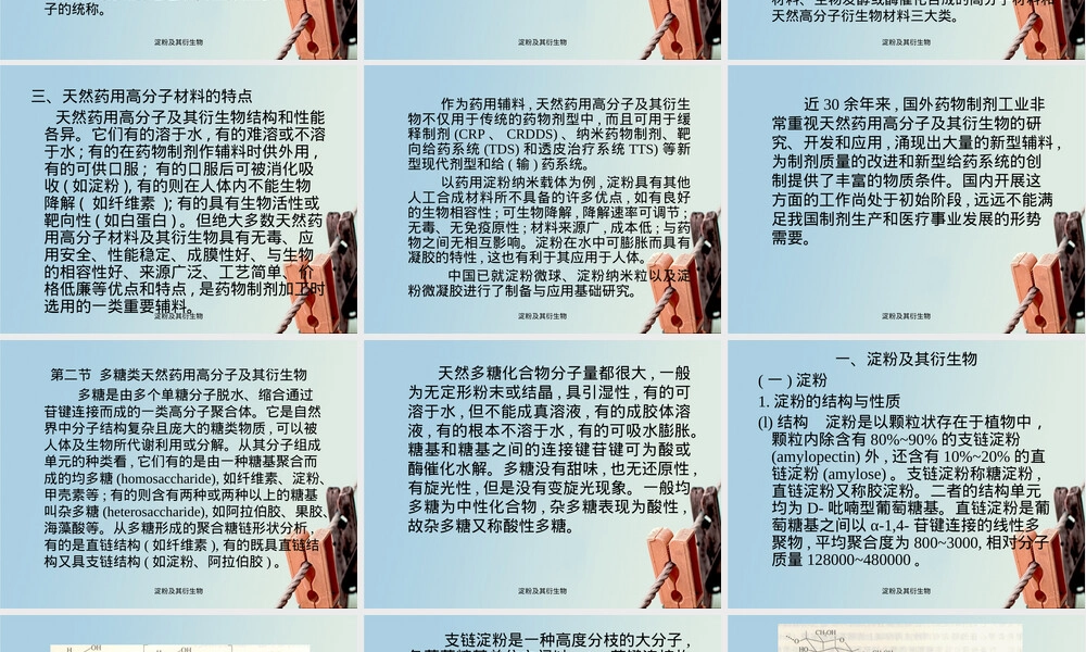 淀粉及其衍生物教学PPT课件.ppt