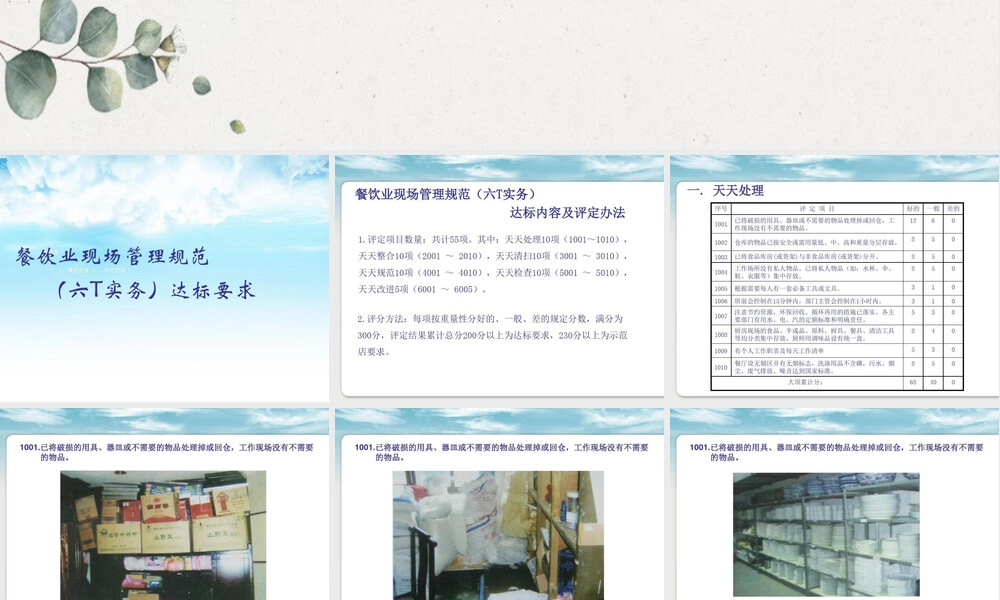 餐饮业六T实务现场管理PPT课件.ppt