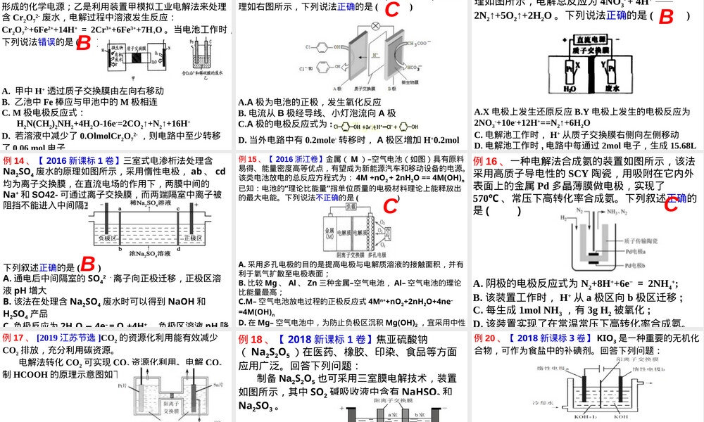 电化学中的膜高考化学复习PPT课件.pptx