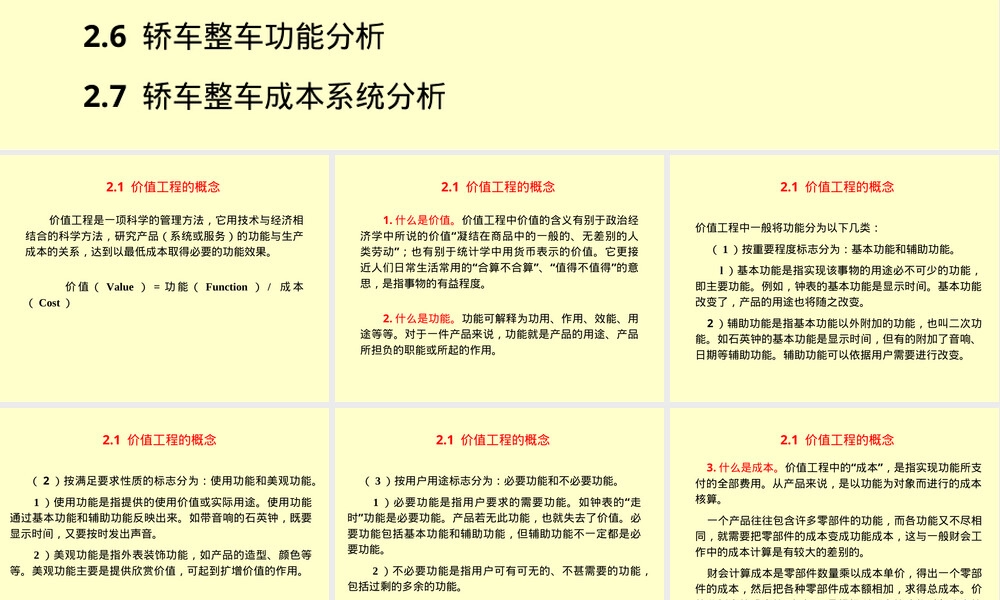 第2章价值工程及其在轿车中的应用PPT课件.ppt