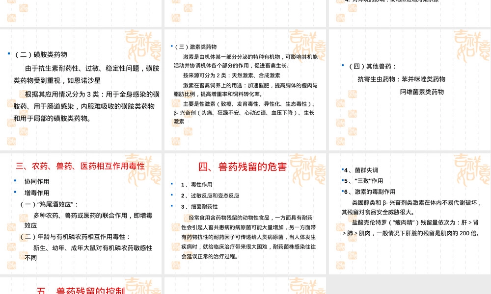 第二节兽药残留及其危害PPT课件.ppt