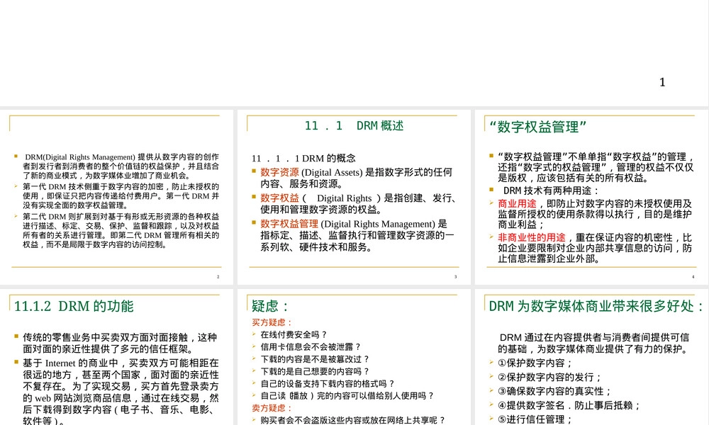 第十一章数字权益管理教学PPT课件.ppt