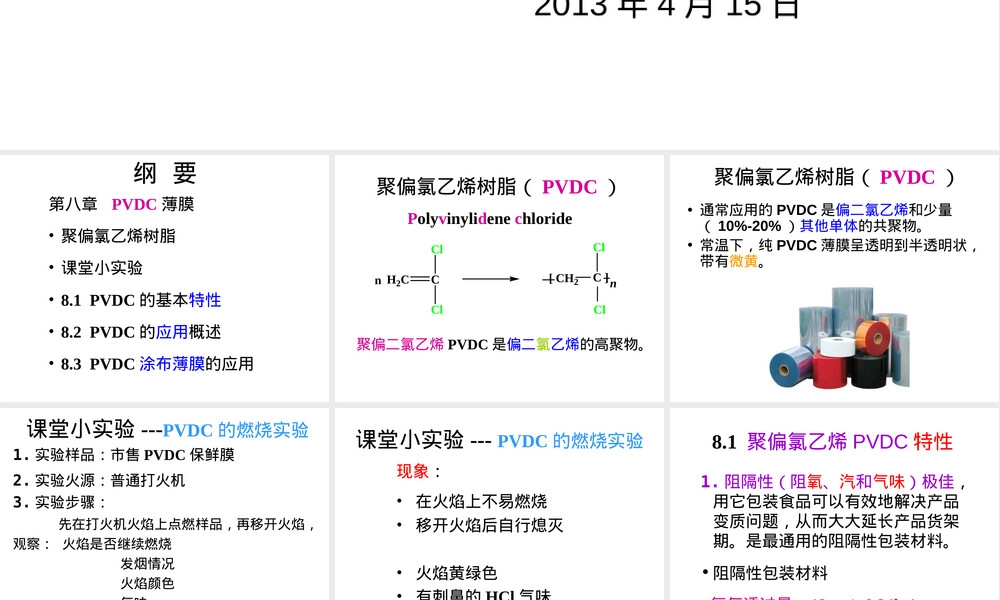 PVDC材料性能与应用PPT课件.ppt