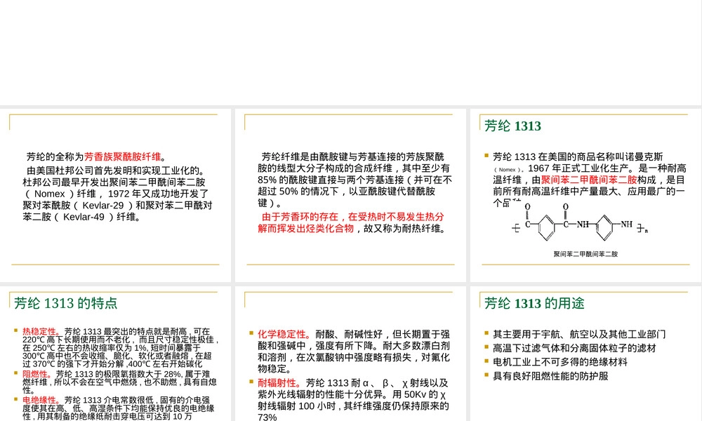 芳纶材料特性与应用PPT课件.ppt