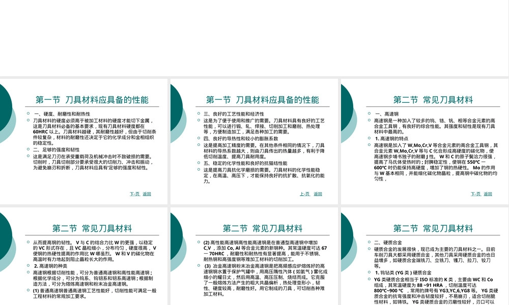 刀具材料性能要求教学PPT课件.ppt