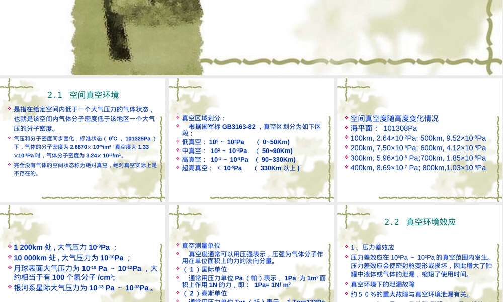 第二章空间真空环境及其效应教学PPT课件.ppt