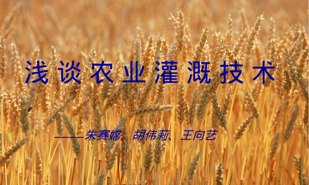 农业灌溉PPT课件教学版.ppt