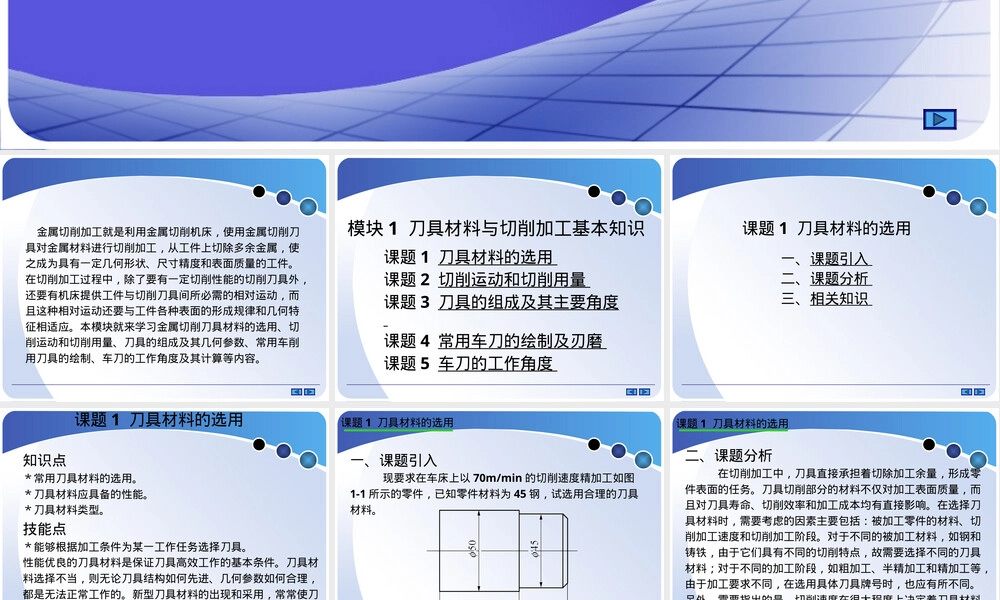 模块01刀具材料与切削加工基本知识教学PPT课件.ppt