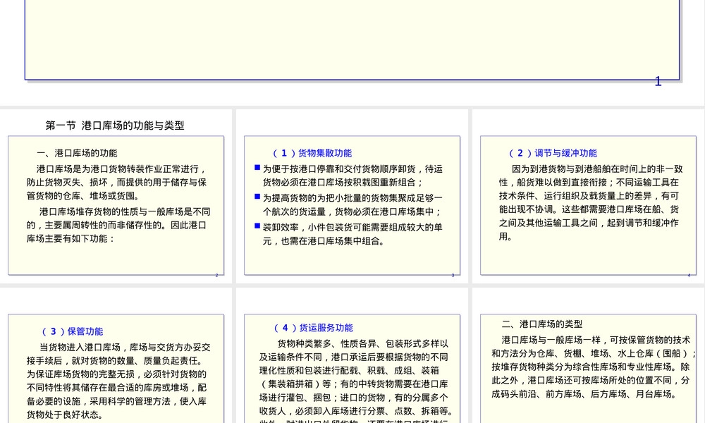 港口库场作业与管理教学PPT课件.ppt
